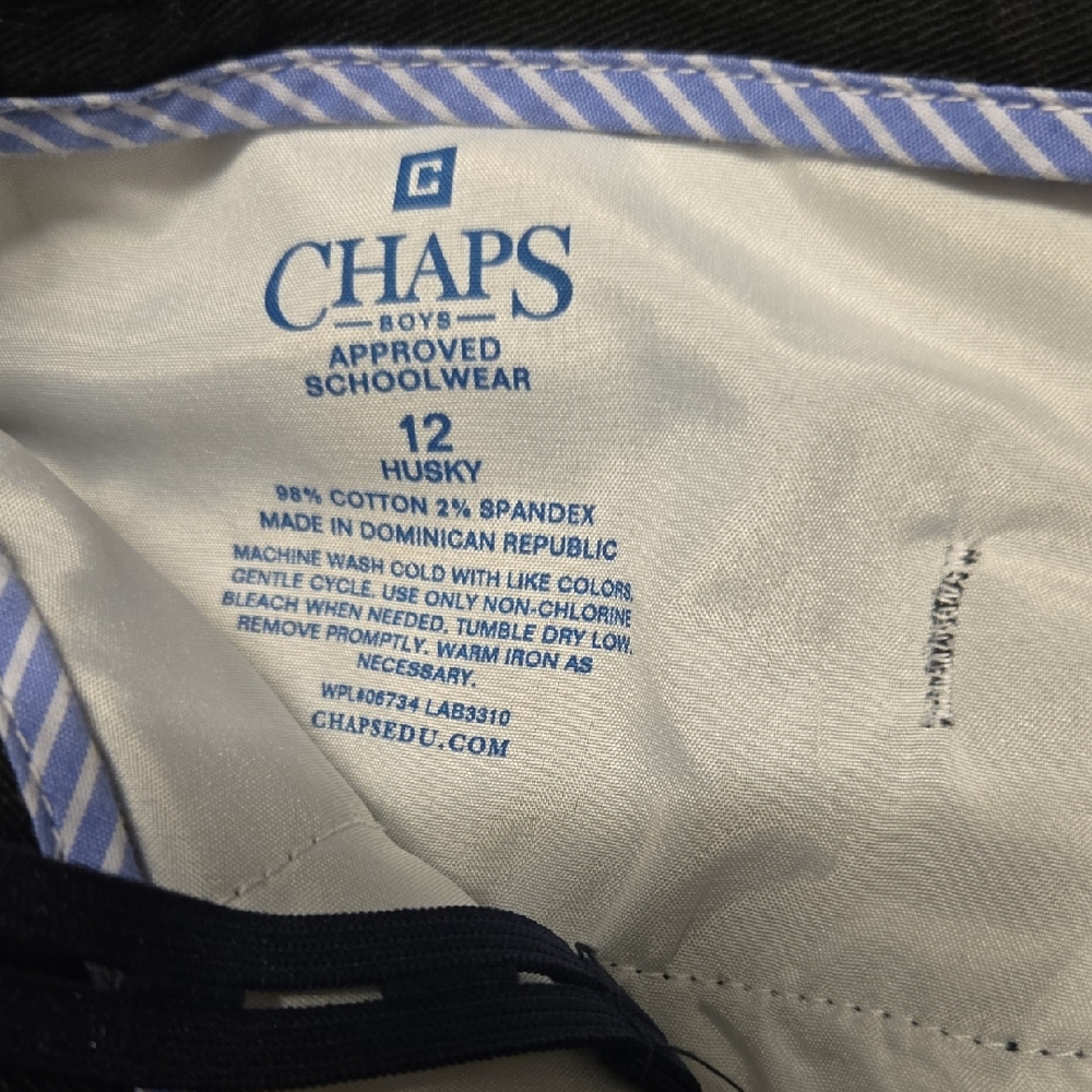 Chaps Boys Schoolwear Pants - Navy and White
